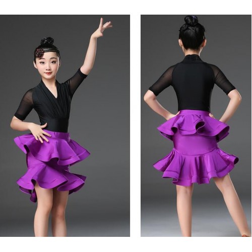 Girls latin dance dresses modern dance stage performance rumba salsa chacha dance skirts